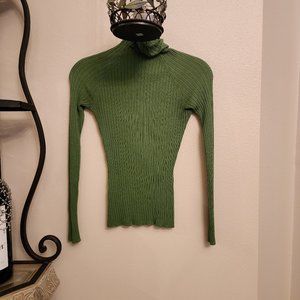 INC International Concepts Women's RIbbed Long Sleeve Sweater Top - Olive